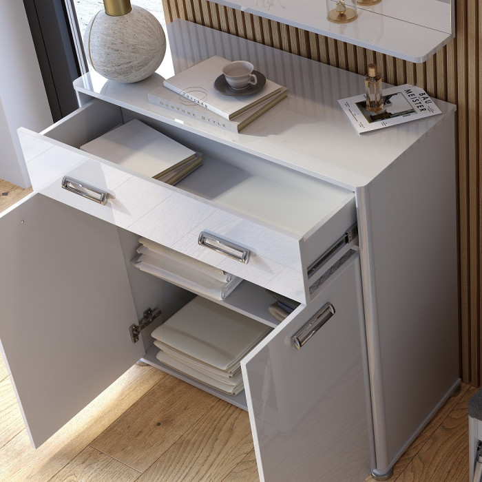 Комод 2Дв 1Ящ Белла / Bella Глянець Білий MiroMark BL-62-WB