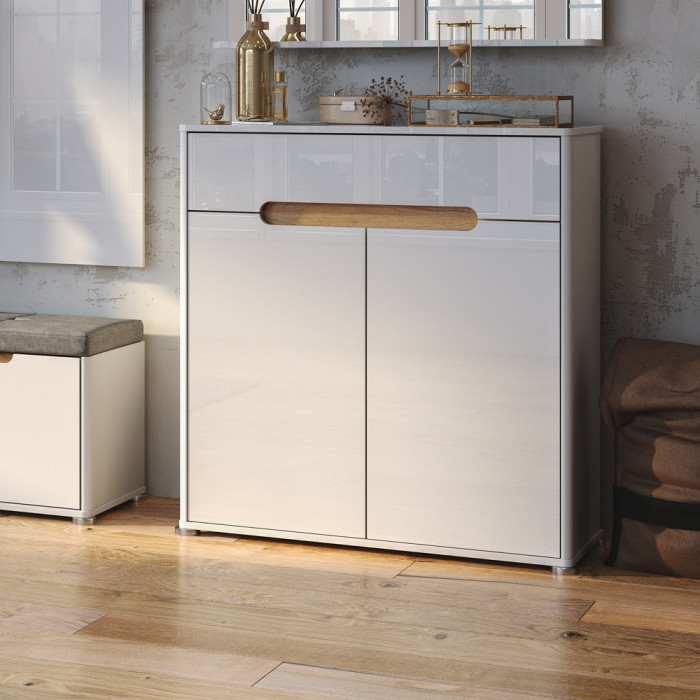 Комод 2Дв 1Ящ Стелла / Stella Глянець Білий MiroMark SL-62-WB