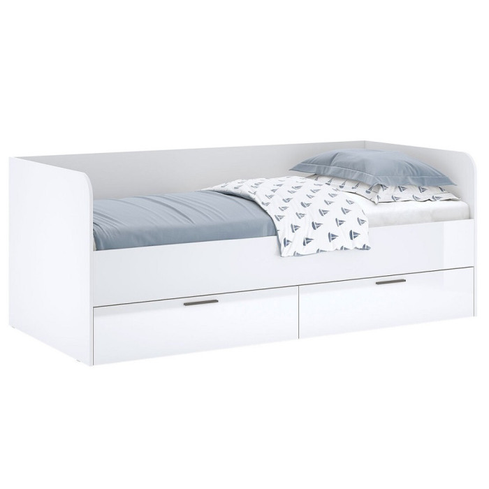 Ліжко з каркасом 0,9х2,0 Хеппі / Happy Глянець Білий MiroMark HP-39-WB