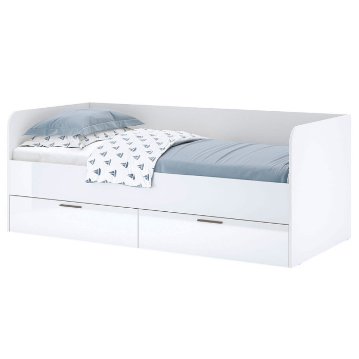 Ліжко з каркасом 0,9х2,0 Хеппі / Happy Глянець Білий MiroMark HP-39-WB