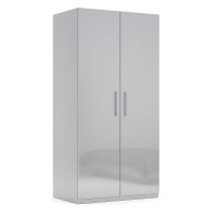 Шкаф 2Дв без зеркала Меги / Megy Глянец Шиншила Серая MiroMark MG-22-GG