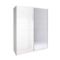 Шафа-купе з дзеркалом 2,0x2,1 Белла / Bella Глянець Білий MiroMark BL-15-WB
