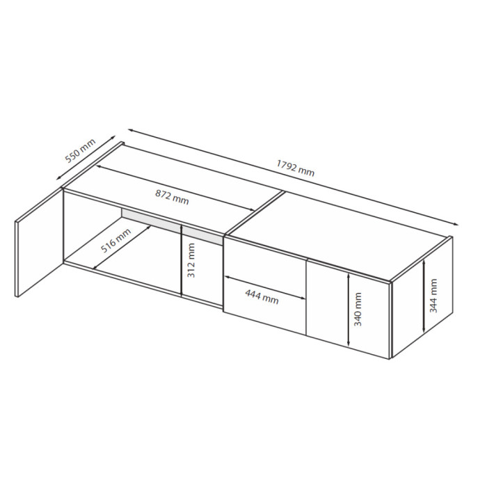 Антресоль 4Дв Доні / Doni Графіт MiroMark DN-04-GT