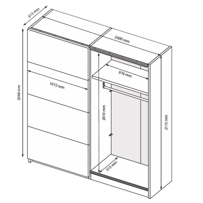 Шафа-купе з дзеркалом 2,0х2,1Доні / Doni Графіт MiroMark DN-20-GT