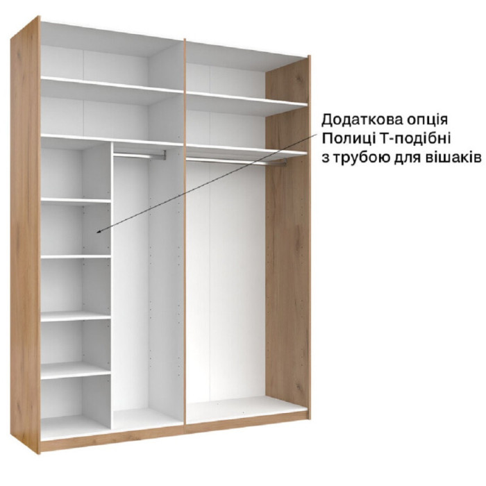 Шафа-купе із дзеркалом 2,0х2,4 Меги / Megy Глянець Шиншила Сіра MiroMark MG-20-GG