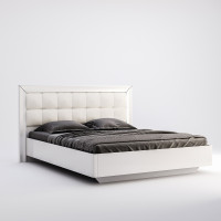 Ліжко з м'якою спинкою 1,6*2,0 Белла / Bella Глянець білий MiroMark BL-37-WB