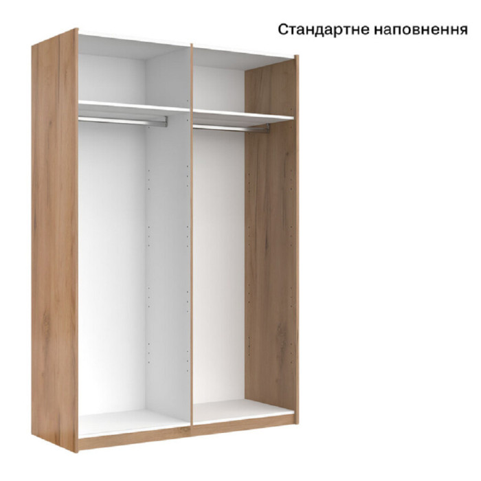 Шафа-купе 1,5х2,1 із дзеркалом Імперія / Imperia Глянець Білий MiroMark MP-17-WB