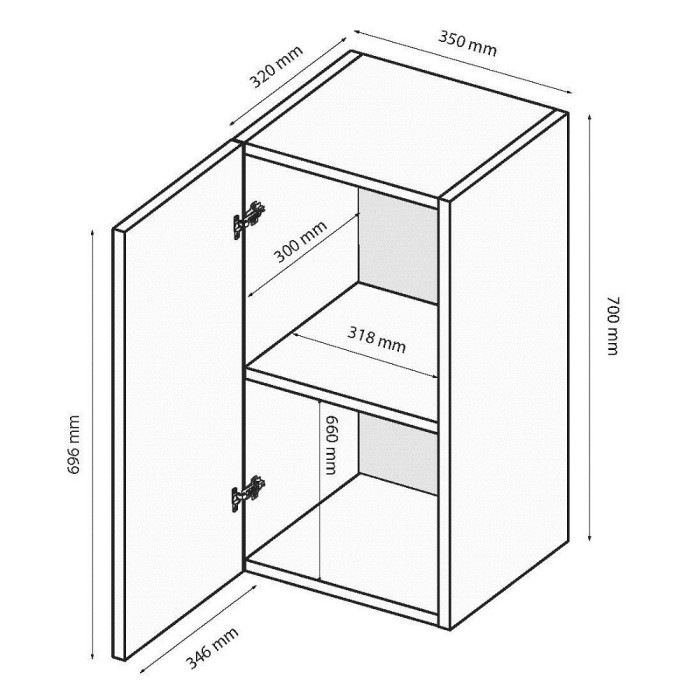 Секція BOX-21 / Глянець Білий MiroMark BX-21-WB