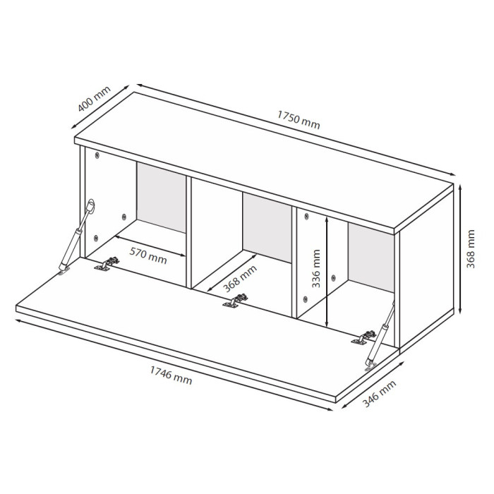 Секція BOX COLOR-TV 1,75 / Дуб Артизан MiroMark BX-44-OA