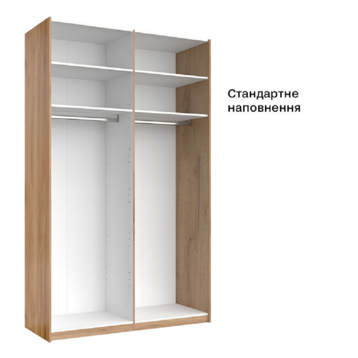 Шафа-купе із дзеркалом 1,5x2,4 Бартон / Barton Супер Мат Білий MiroMark BT-84-WM