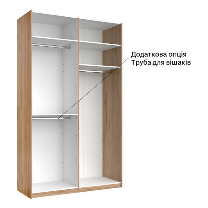 Шафа-купе із дзеркалом 1,5x2,4 Бартон / Barton Супер Мат Білий MiroMark BT-84-WM