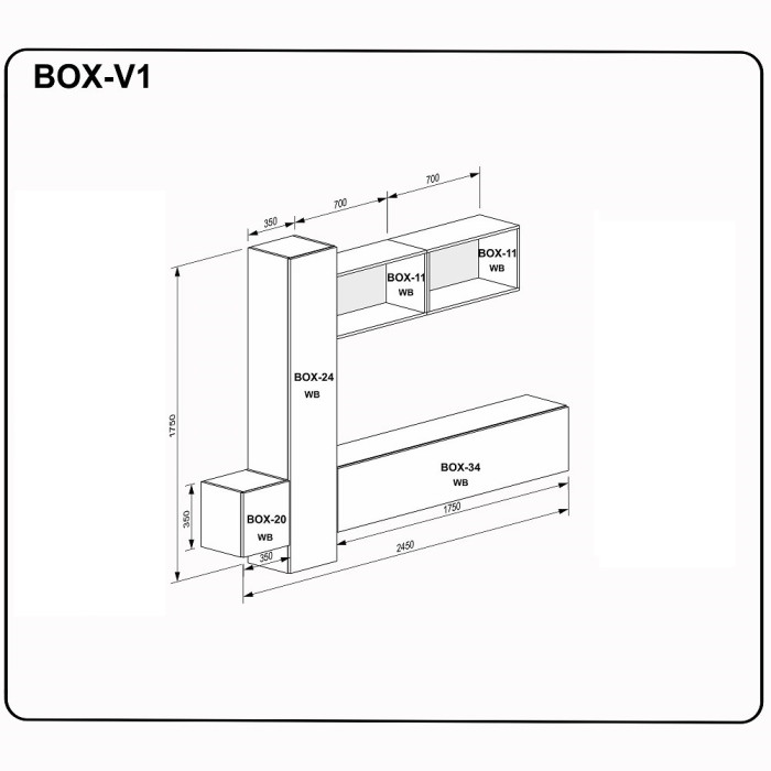 Комплект у вітальню BOX V1 MiroMark