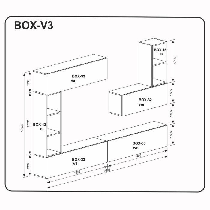 Комплект у вітальню BOX V3 MiroMark