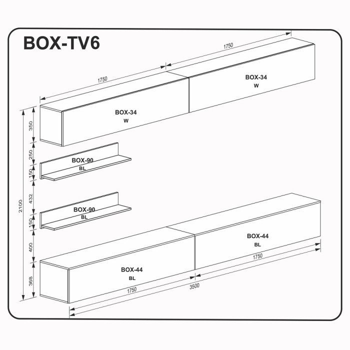 Комплект у вітальню BOX TV6 MiroMark